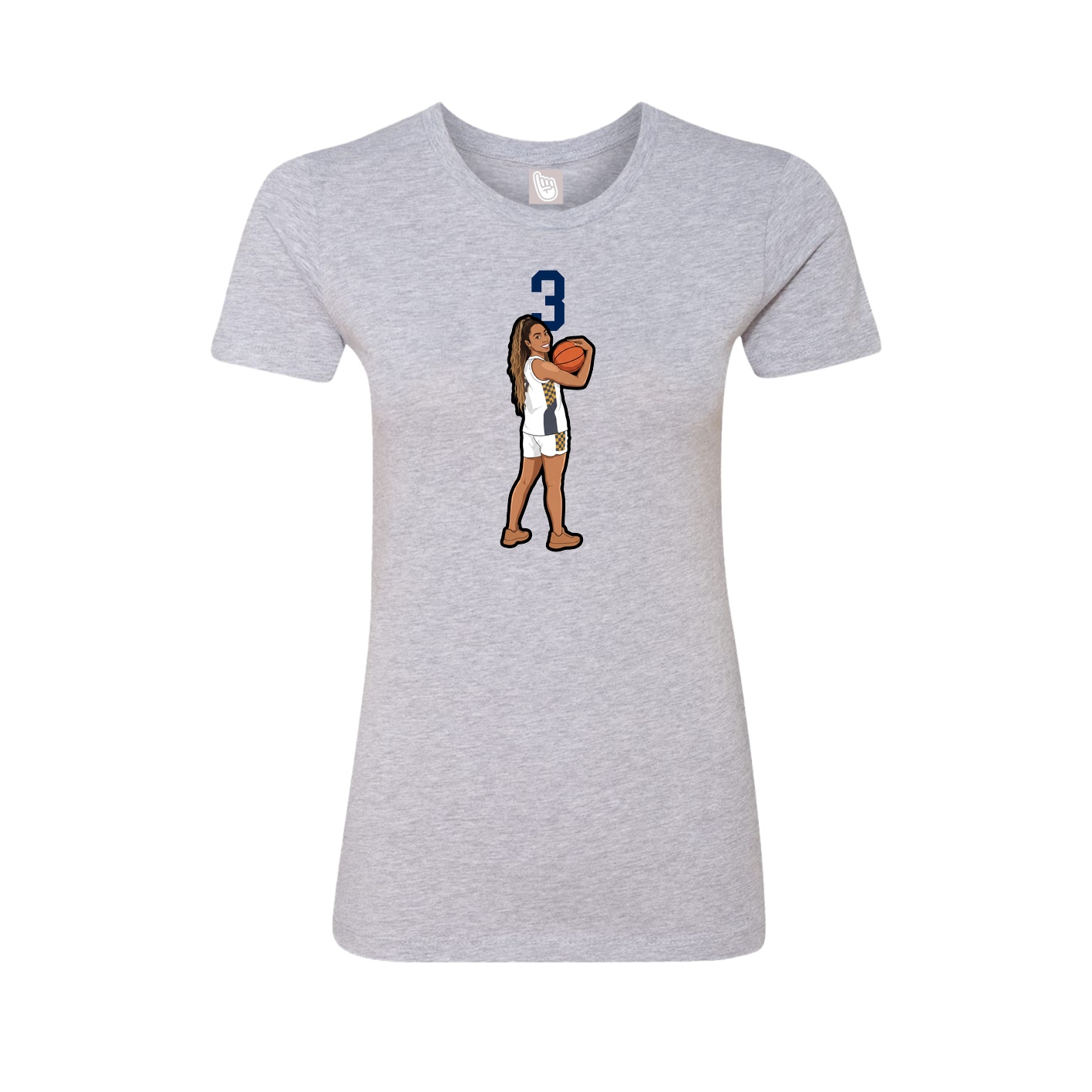Fitted Women's Tee — Number Top in Grey