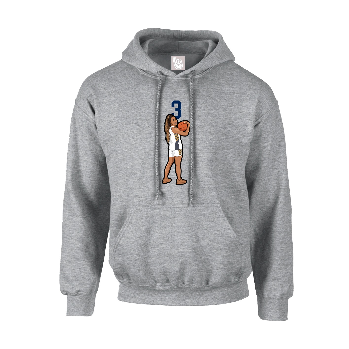 Youth Hoodie — Number Top in Grey