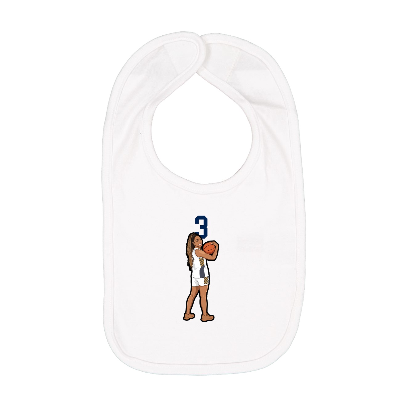 Infant Bib — Number Top in White