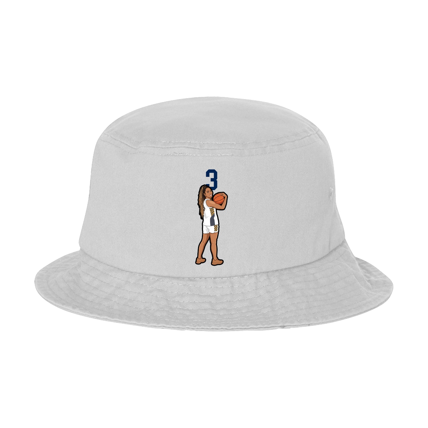 Bucket Cap — Number Top in White