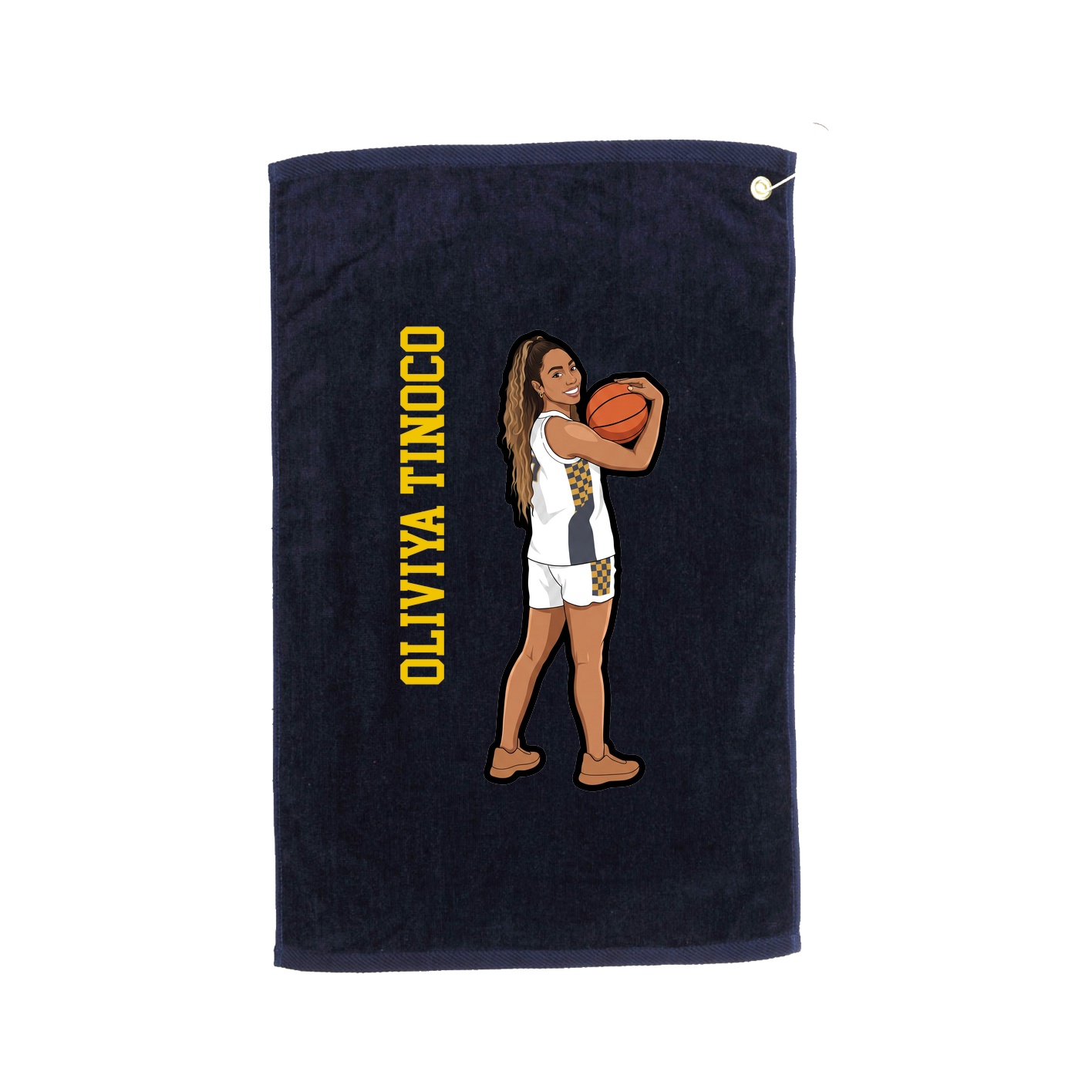 Golf Towel — Name Vertical in Navy