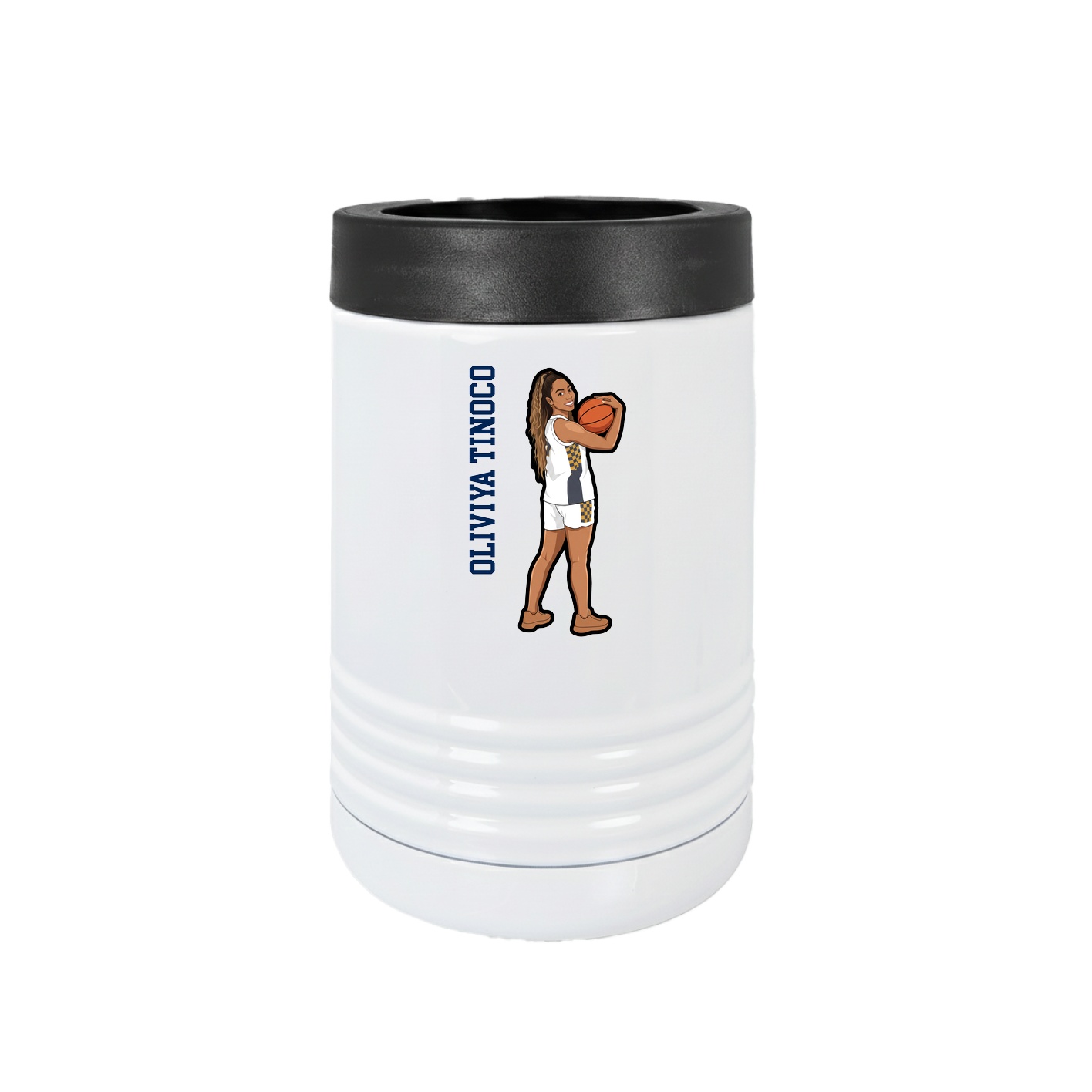 Beverage Holder — Name Vertical in White