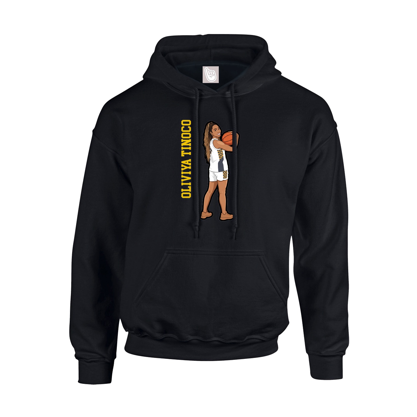 Hoodie — Name Vertical in Black