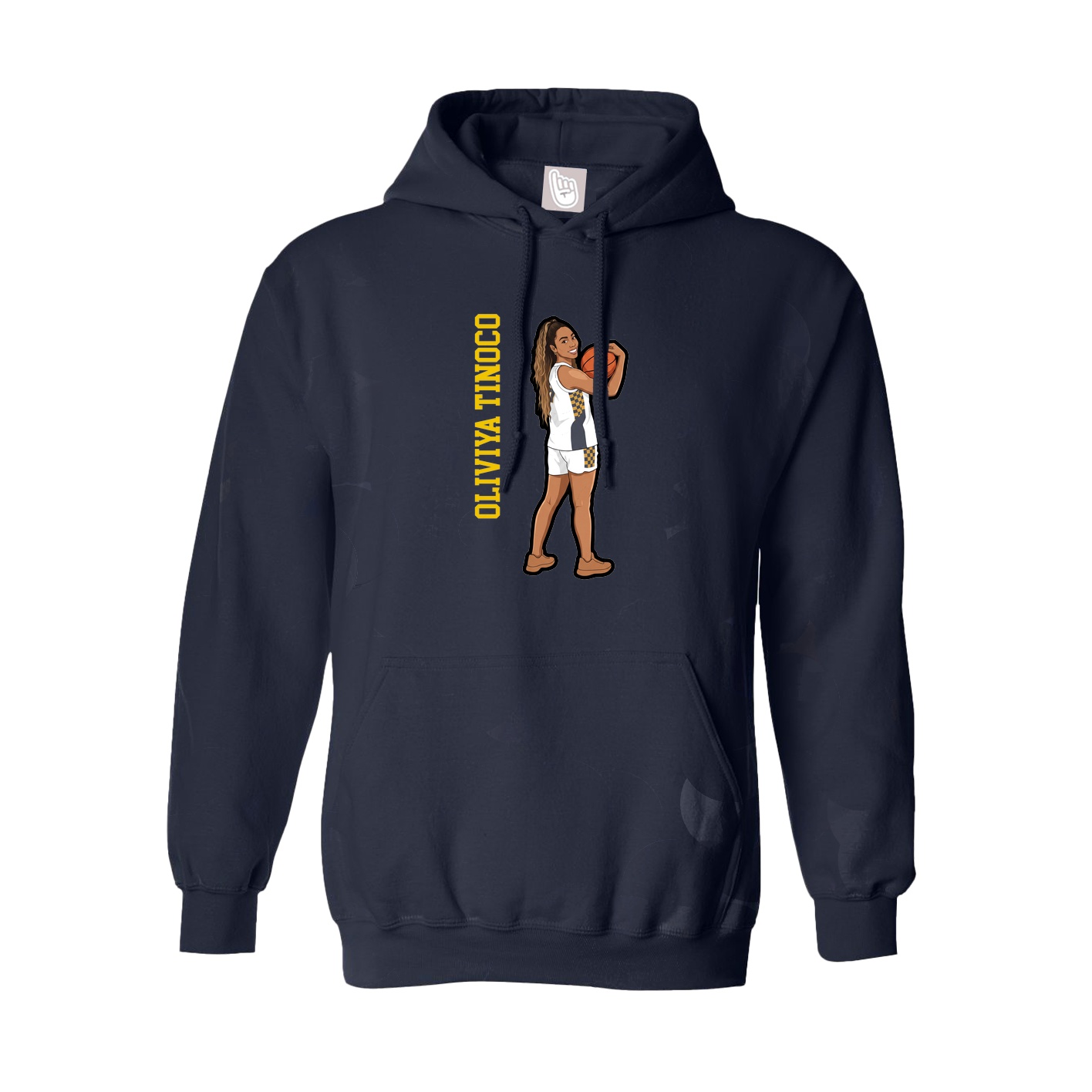 Hoodie — Name Vertical in Navy