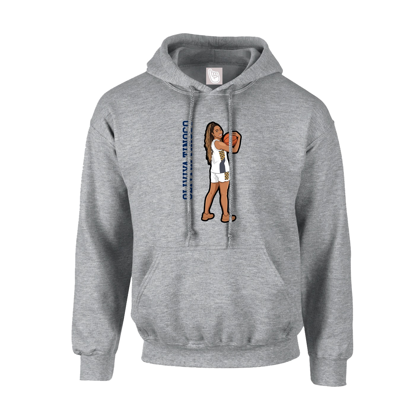 Youth Hoodie — Name Vertical in Grey