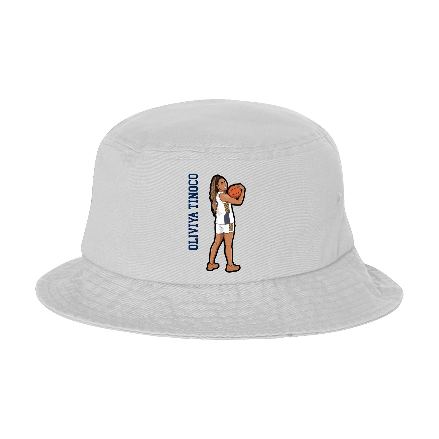 Bucket Cap — Name Vertical in White