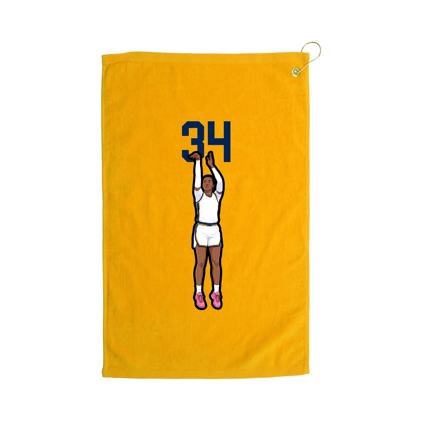 Golf Towel — Number Top in Gold