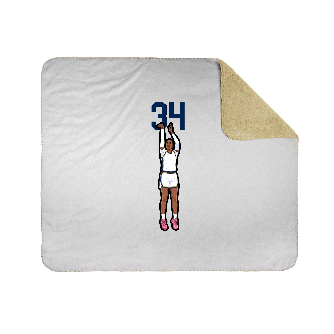 Throw Blanket — Number Top in White