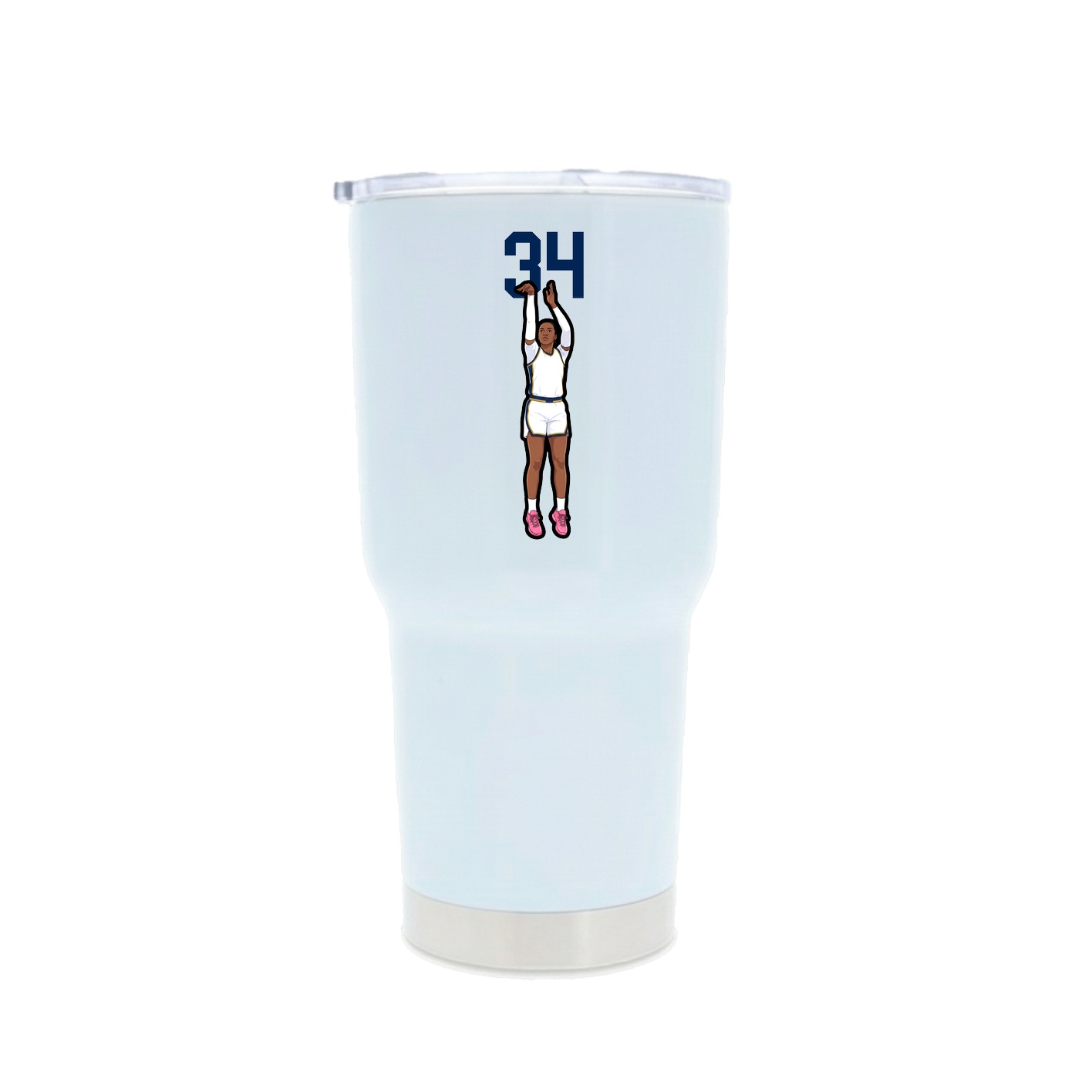 30oz Stainless Steel Tumbler — Number Top in White