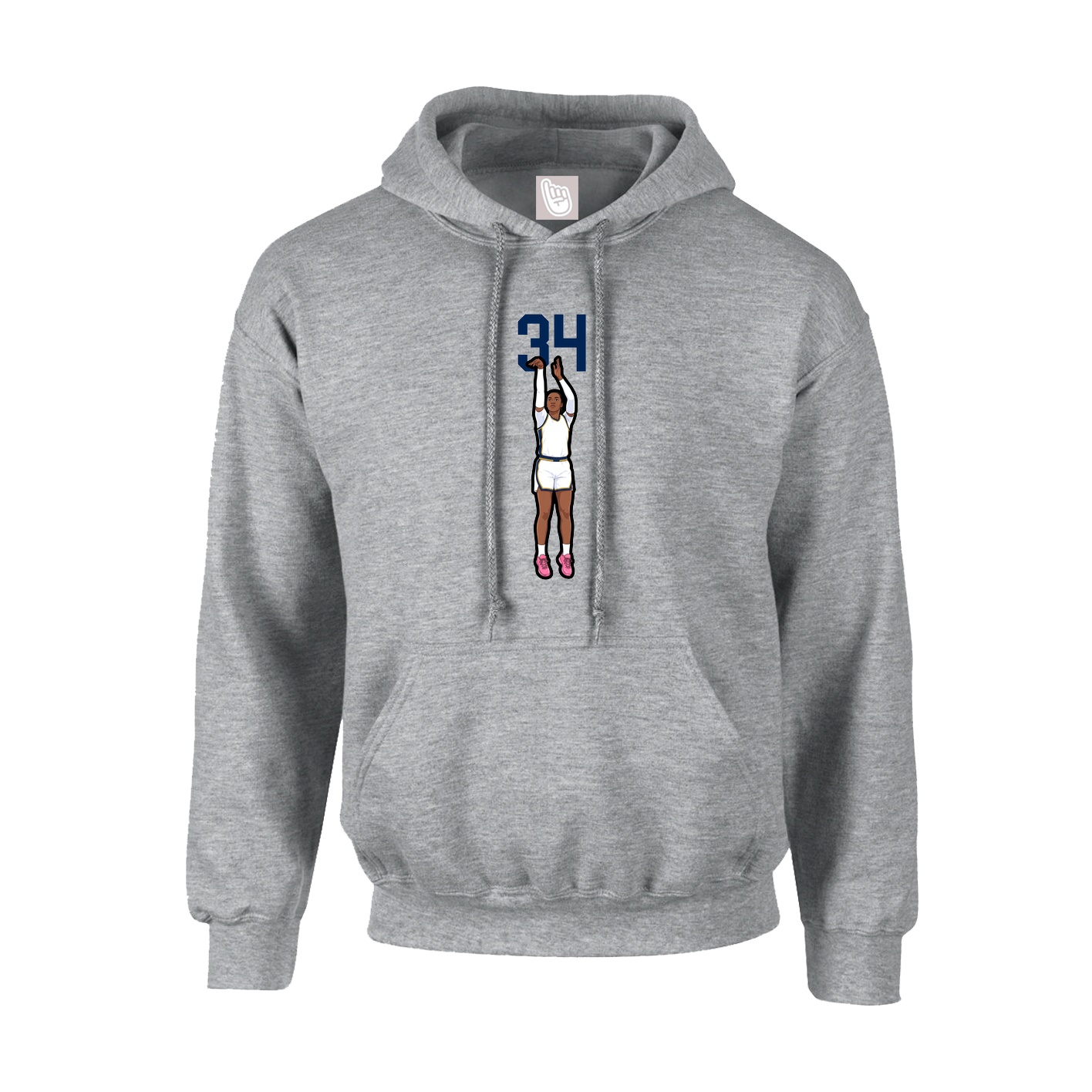 Hoodie — Number Top in Grey
