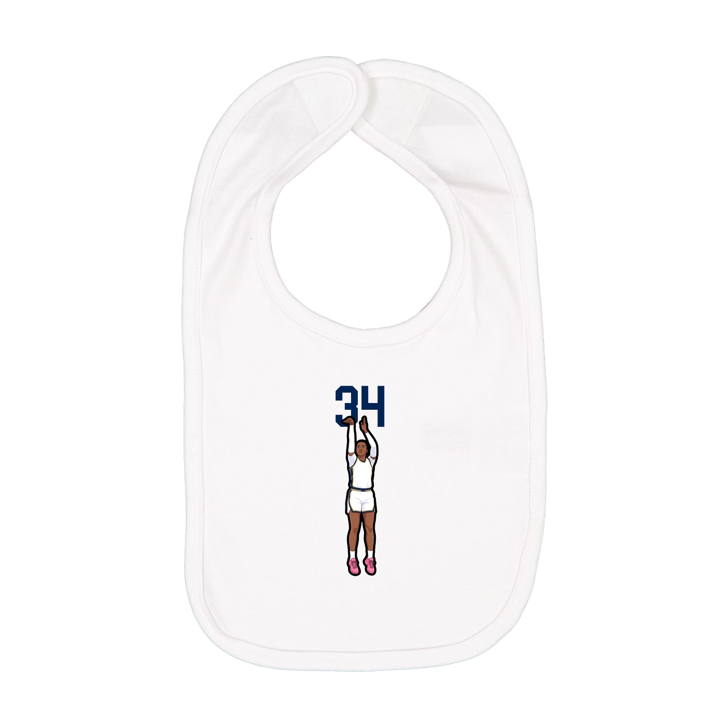 Infant Bib — Number Top in White