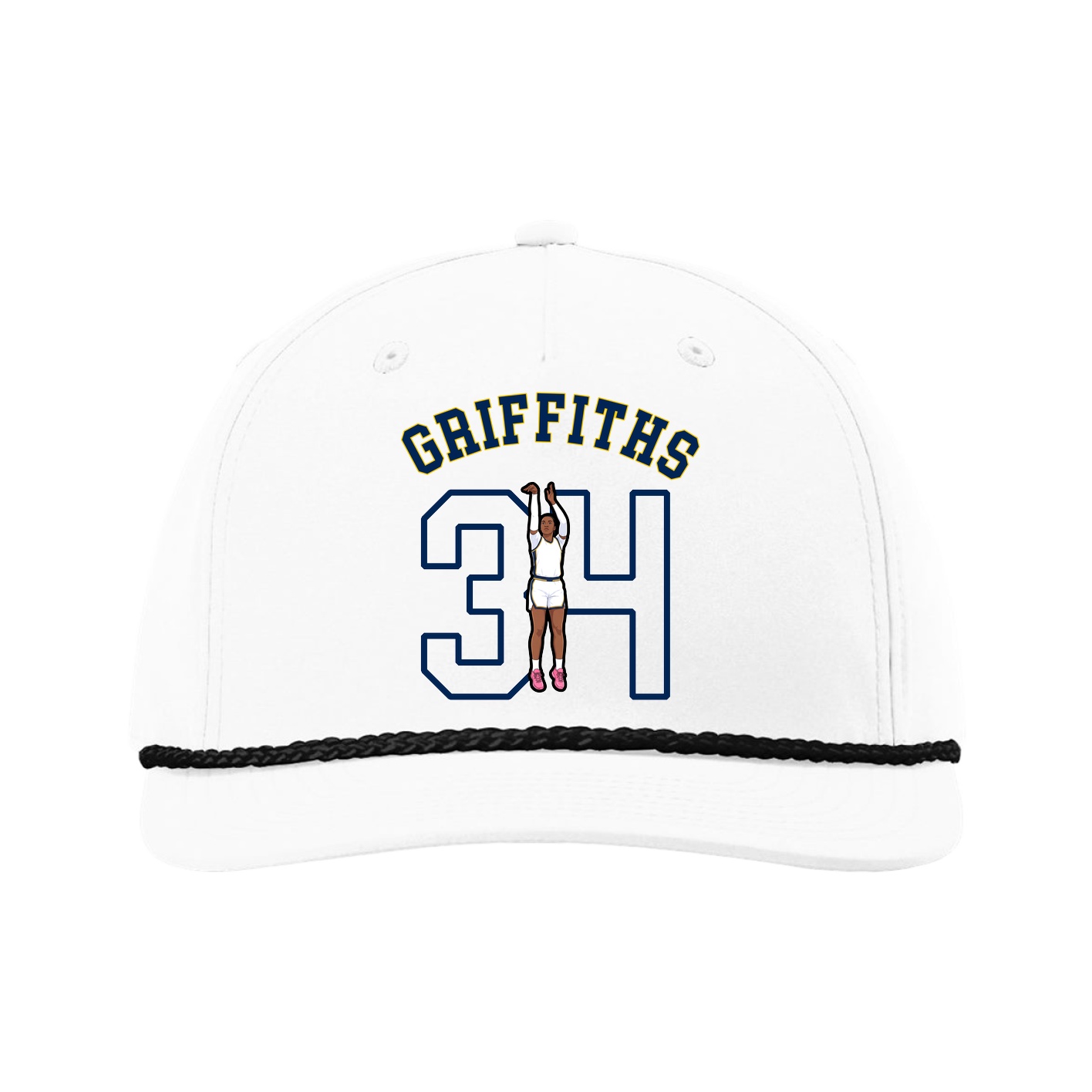 Five-Panel Classic Rope Cap — Shirsey Arch in White