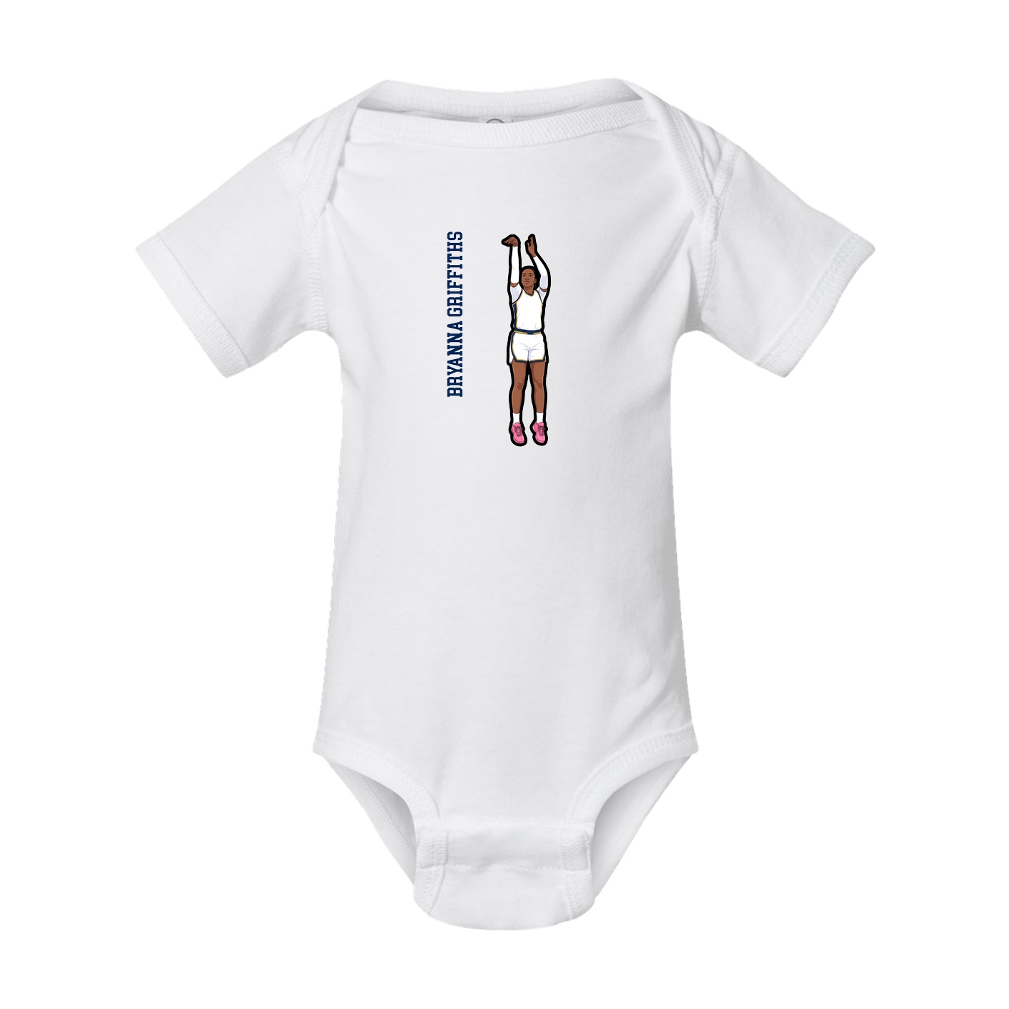 Baby Onesie — Name Vertical in White