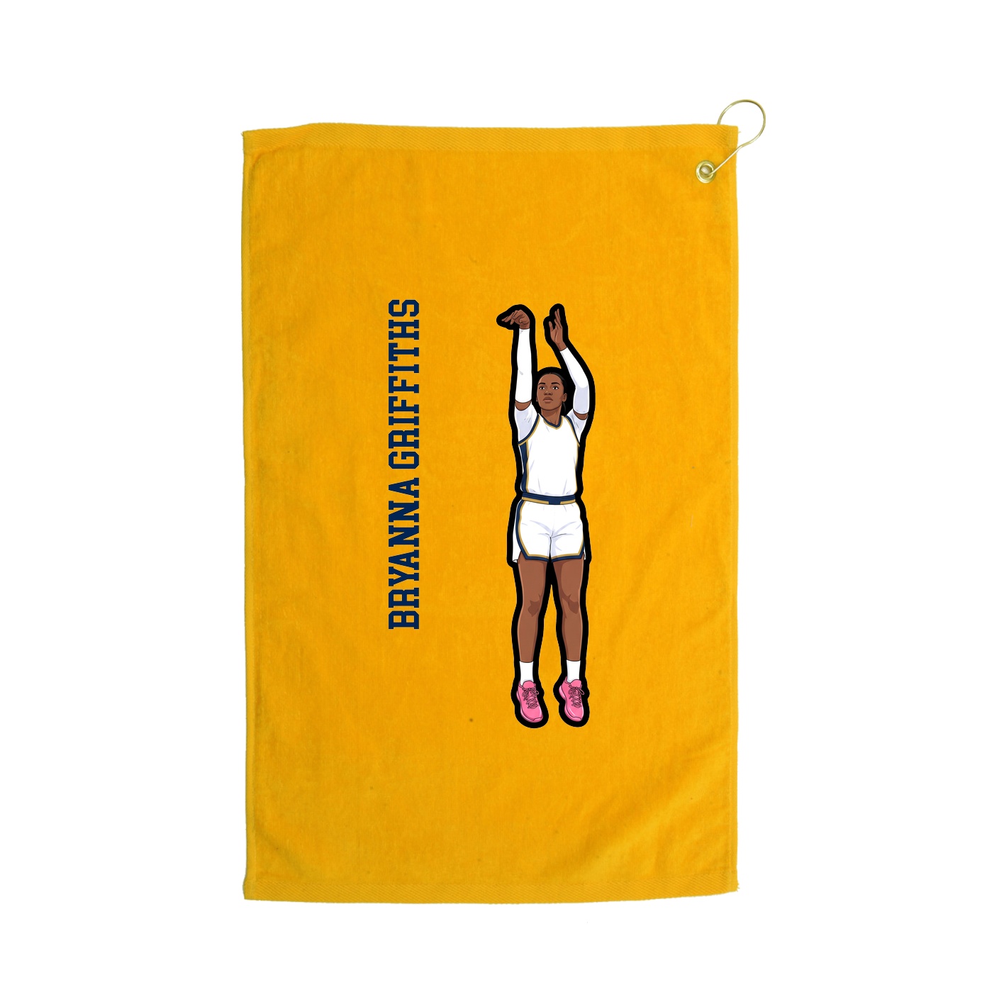 Golf Towel — Name Vertical in Gold