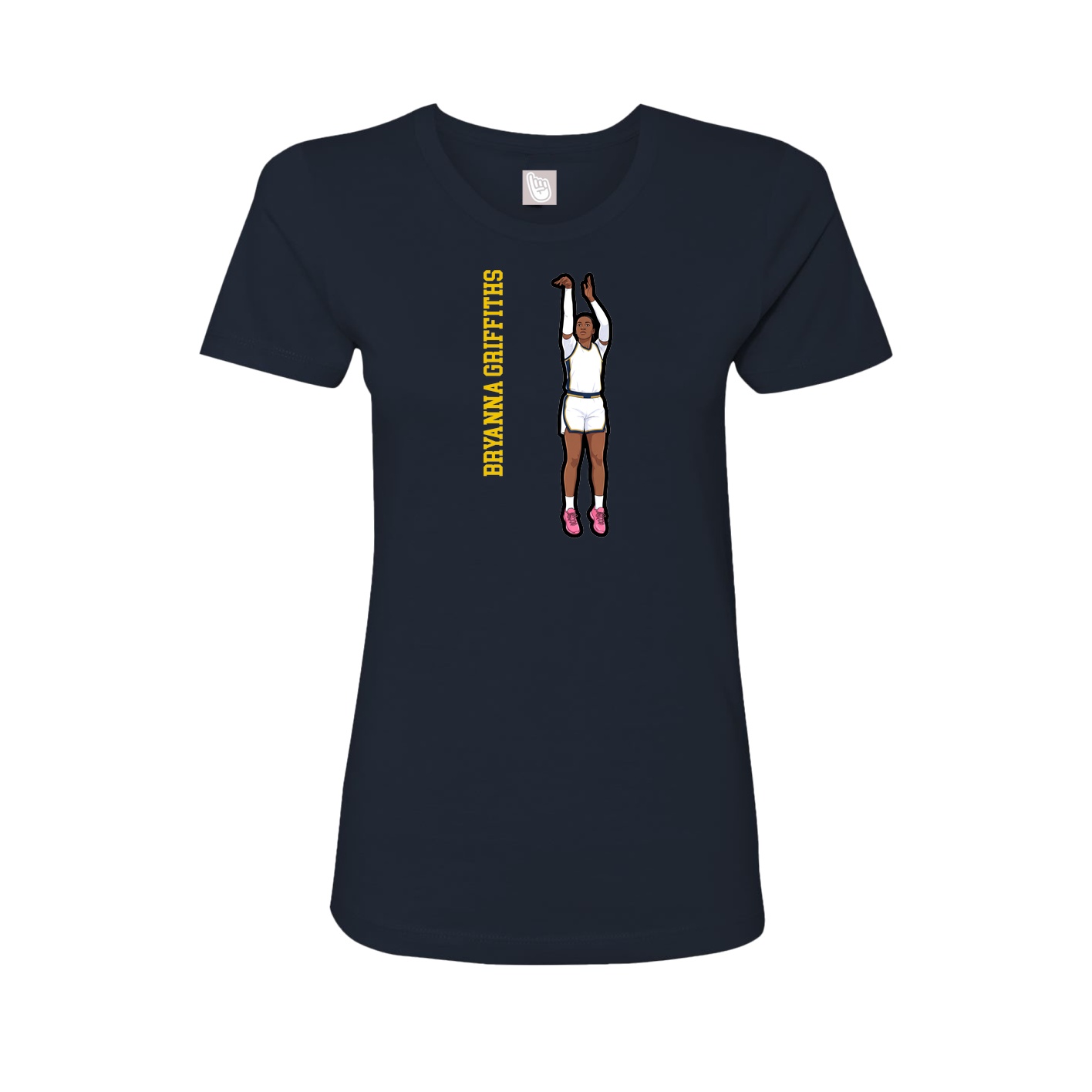 Womens Tee — Name Vertical in Navy
