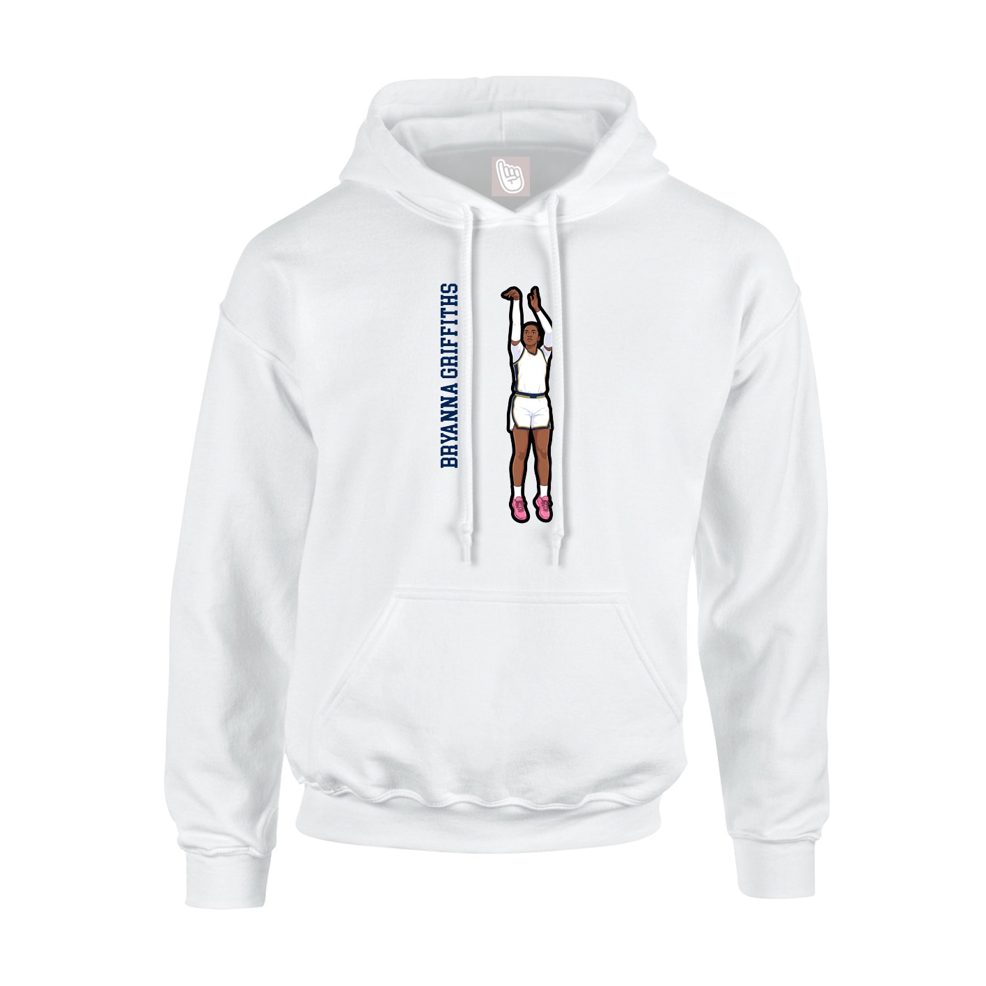 Hoodie — Name Vertical in White