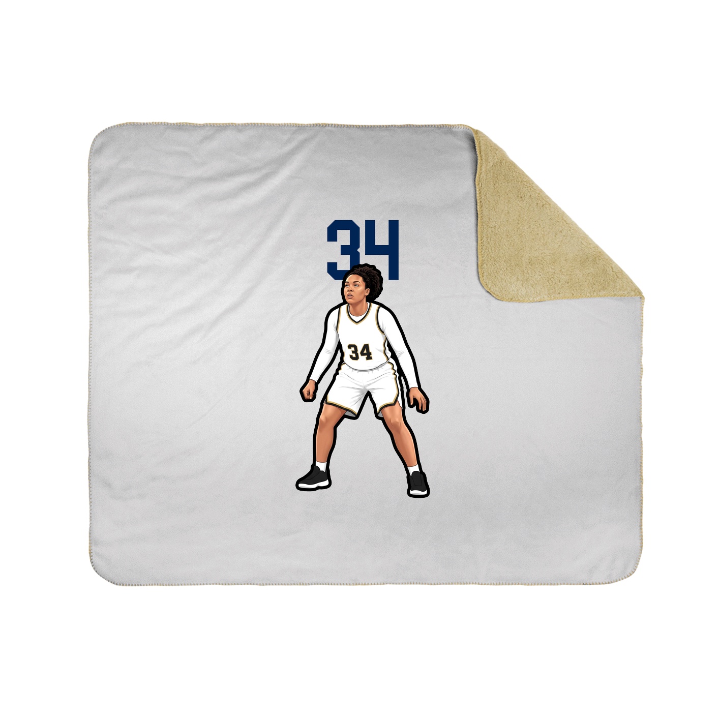 Throw Blanket — Number Top in White