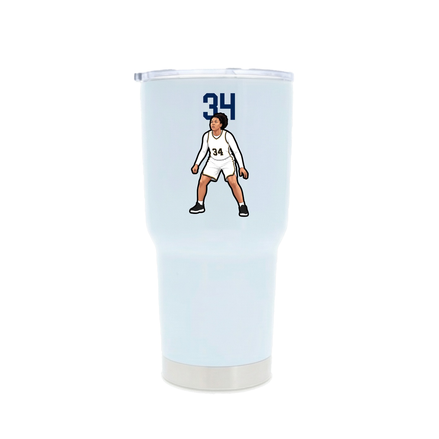 30oz Stainless Steel Tumbler — Number Top in White