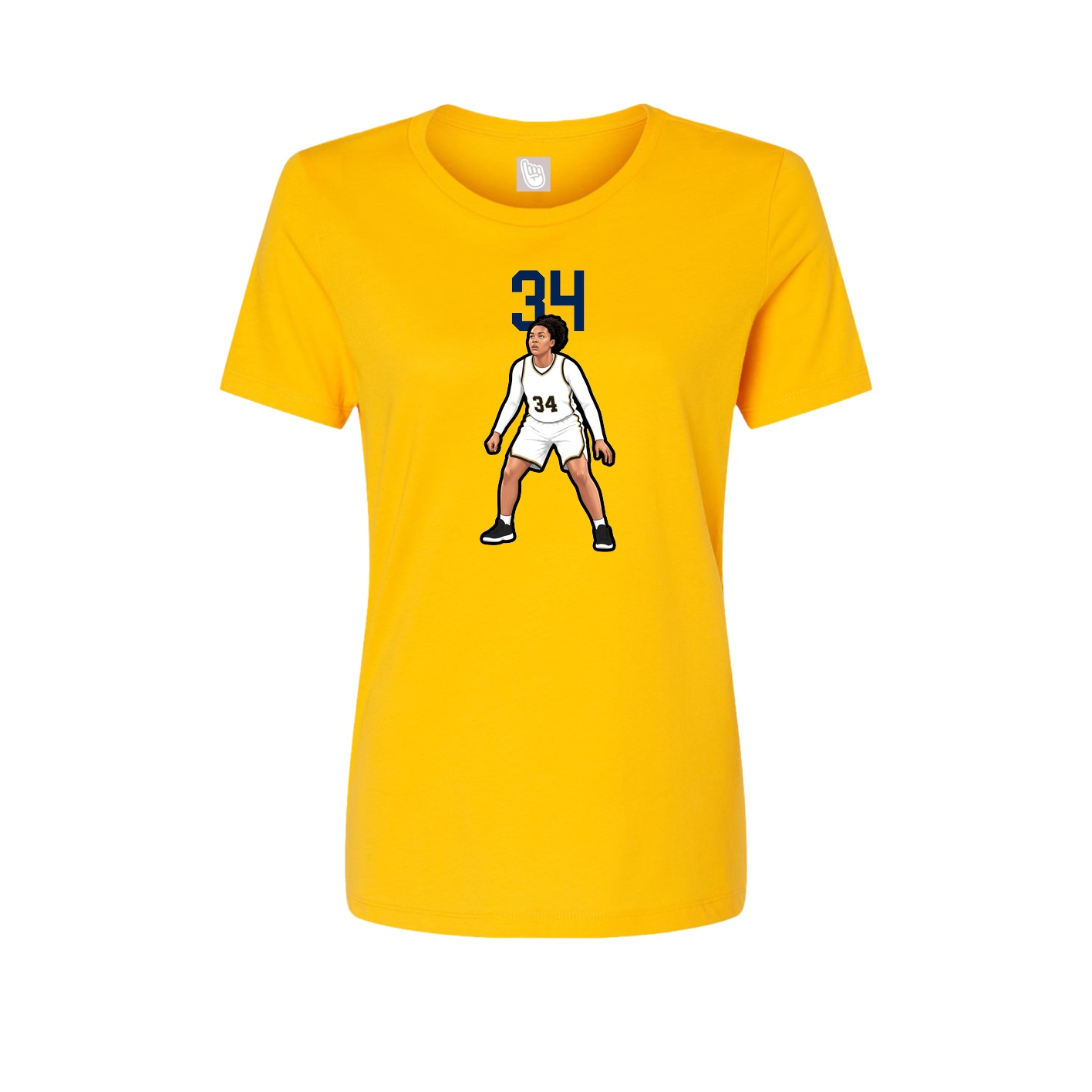Womens Tee — Number Top in Gold