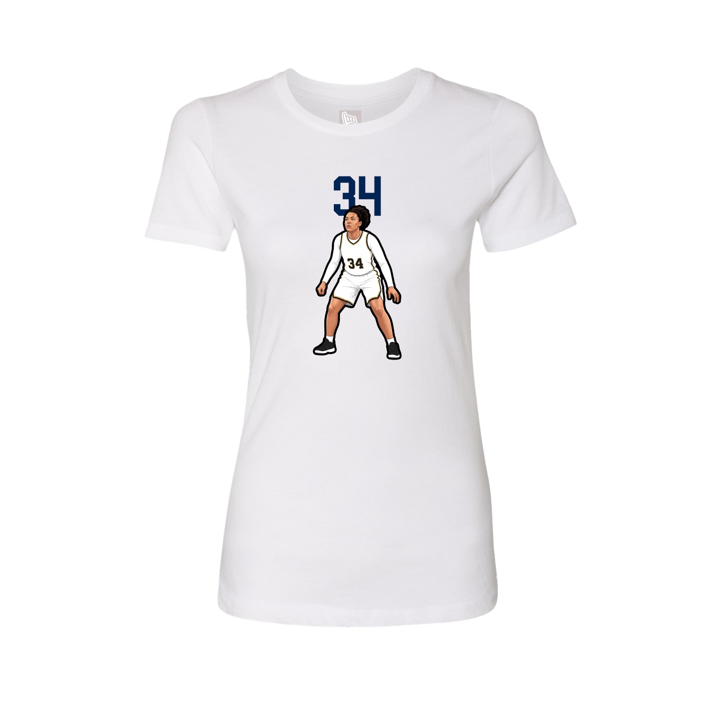 Fitted Women's Tee — Number Top in White