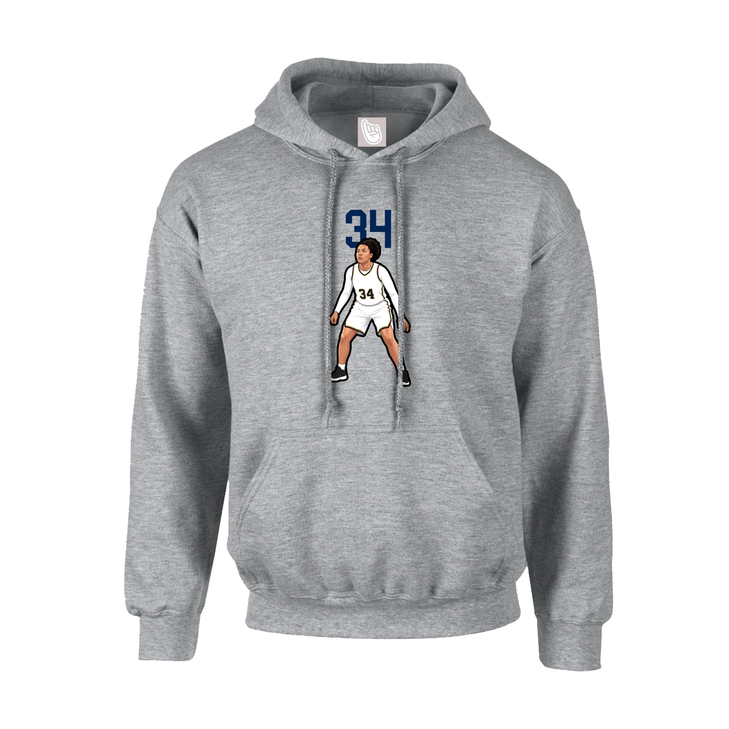 Youth Hoodie — Number Top in Grey
