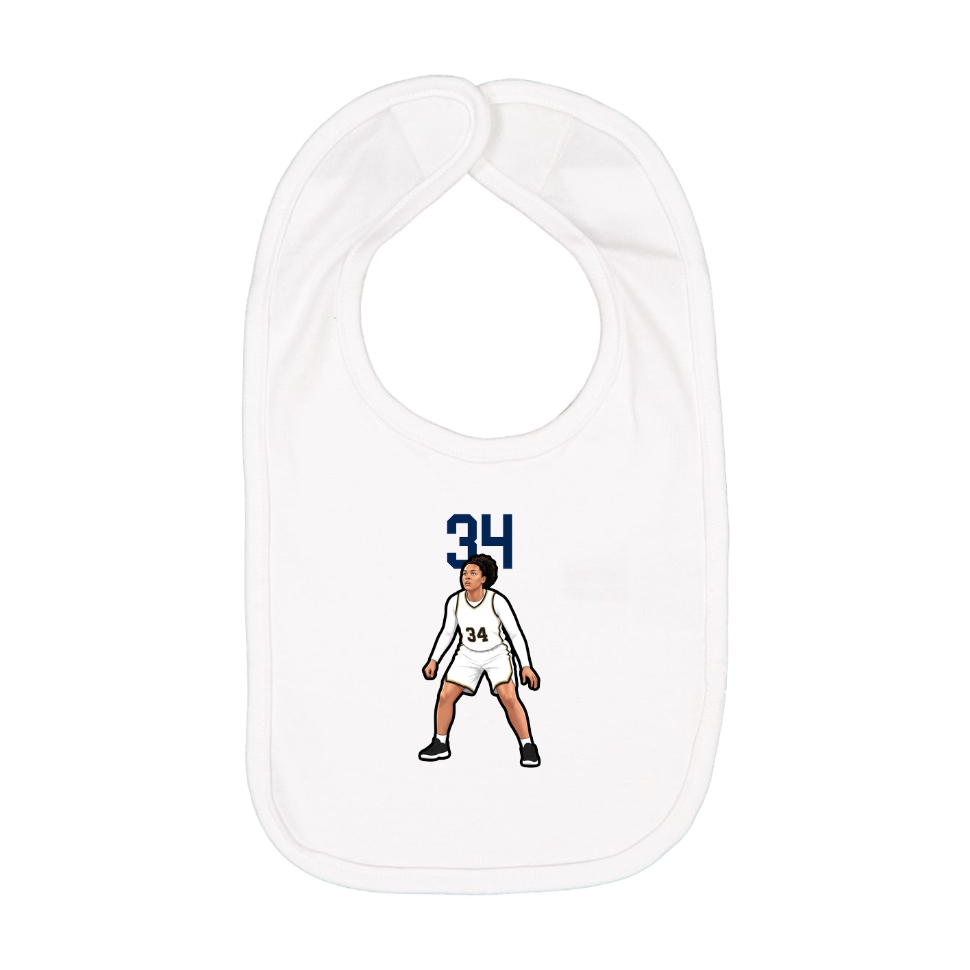 Infant Bib — Number Top in White