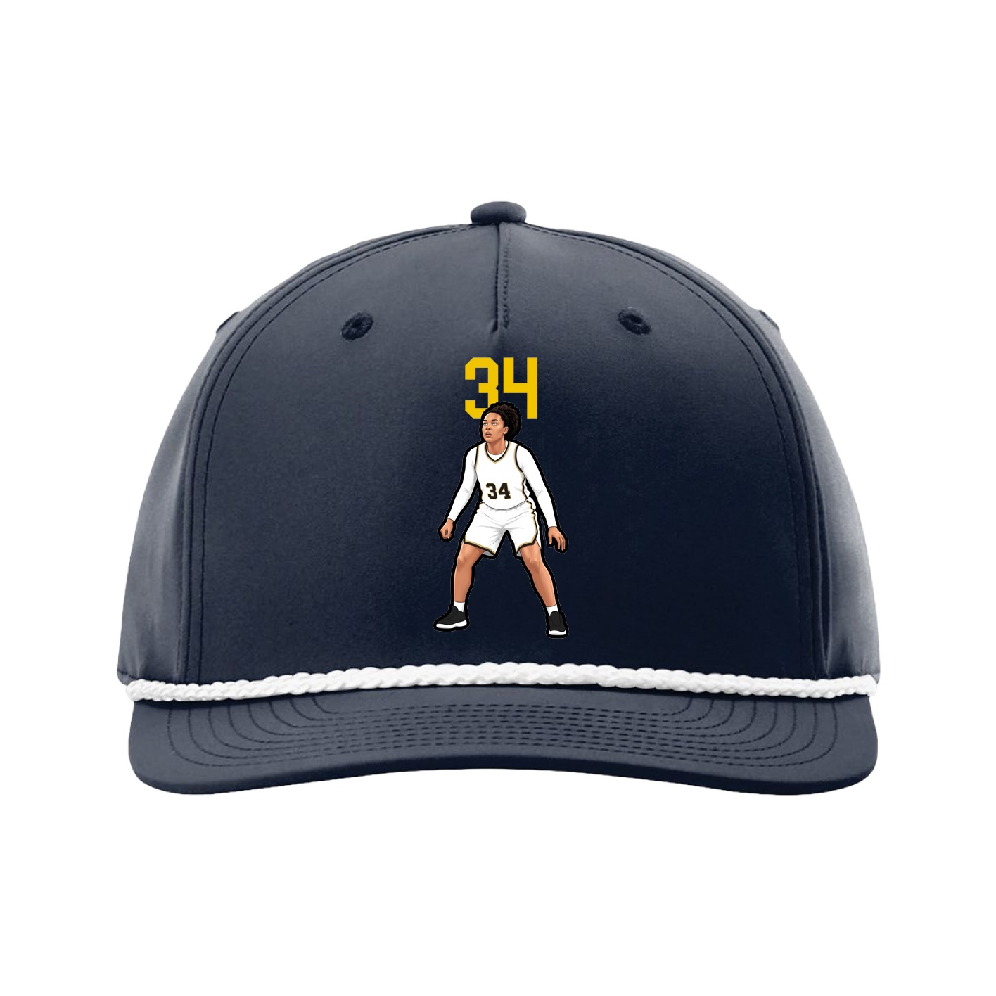 Five-Panel Classic Rope Cap — Number Top in Navy