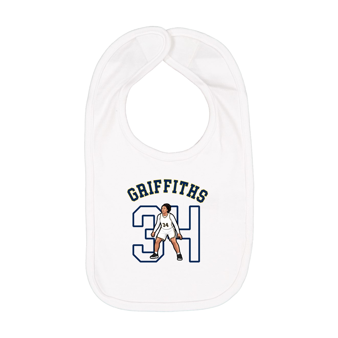 Infant Bib — Shirsey Arch in White