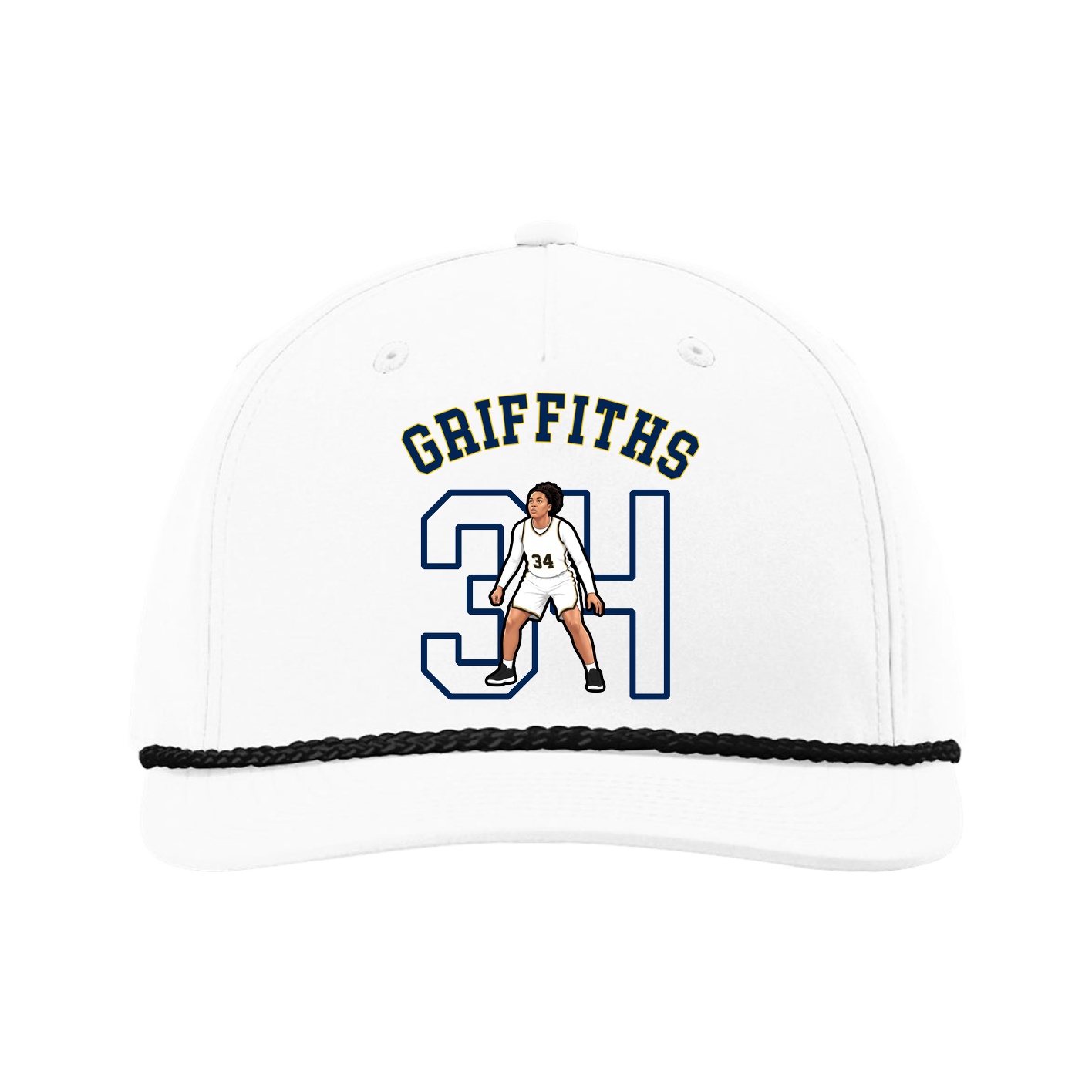 Five-Panel Classic Rope Cap — Shirsey Arch in White