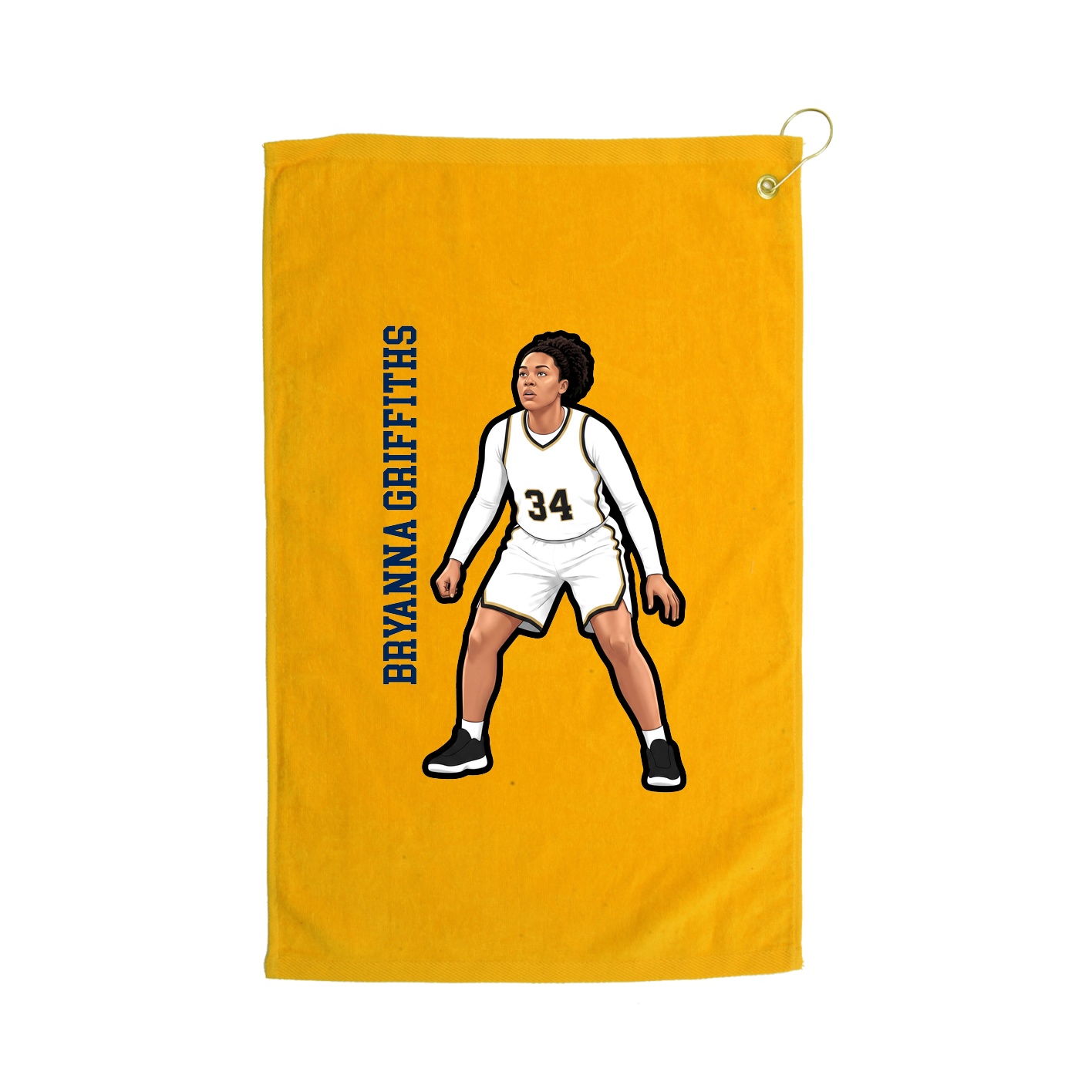 Golf Towel — Name Vertical in Gold