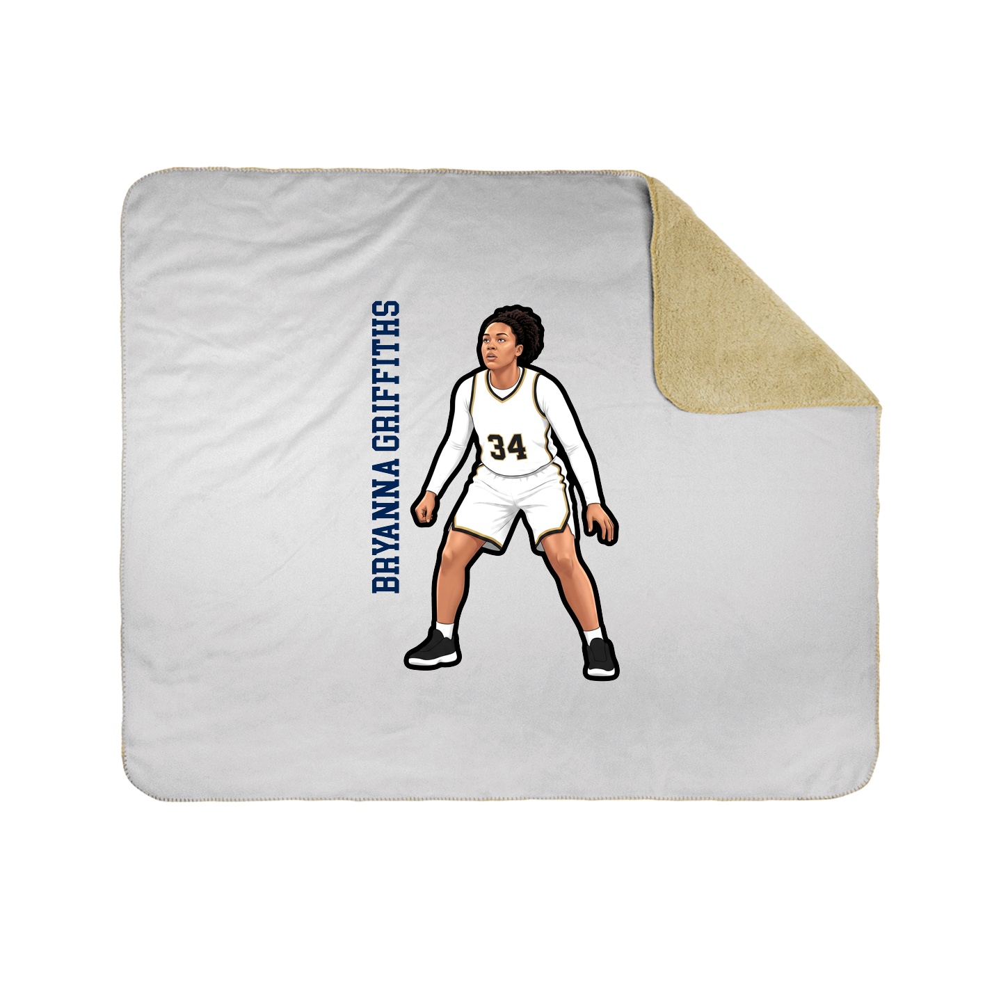 Throw Blanket — Name Vertical in White