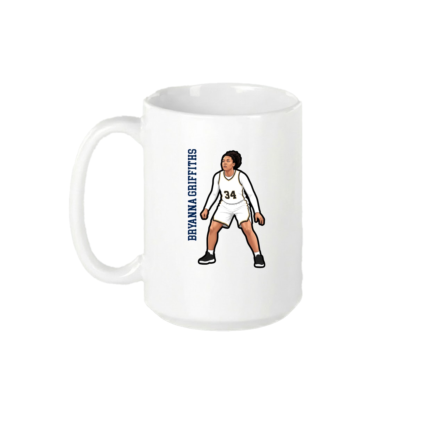 15oz Coffee Mug — Name Vertical in White