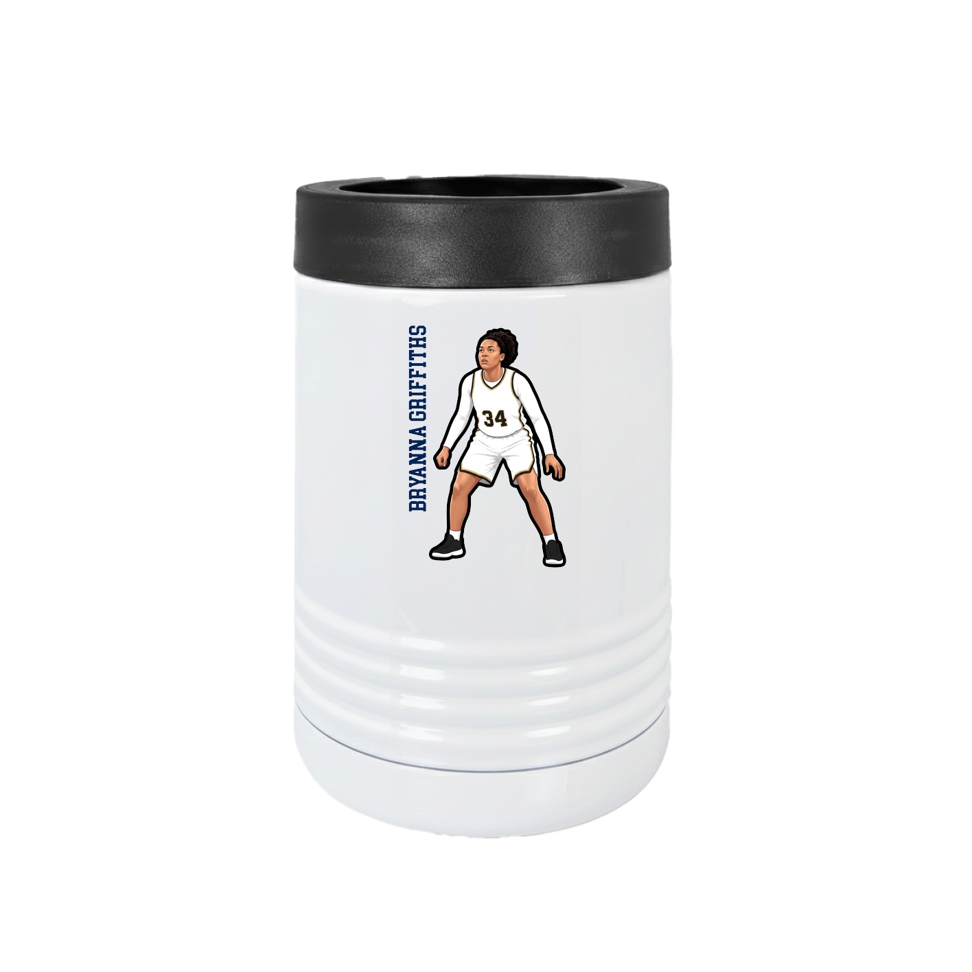 Beverage Holder — Name Vertical in White