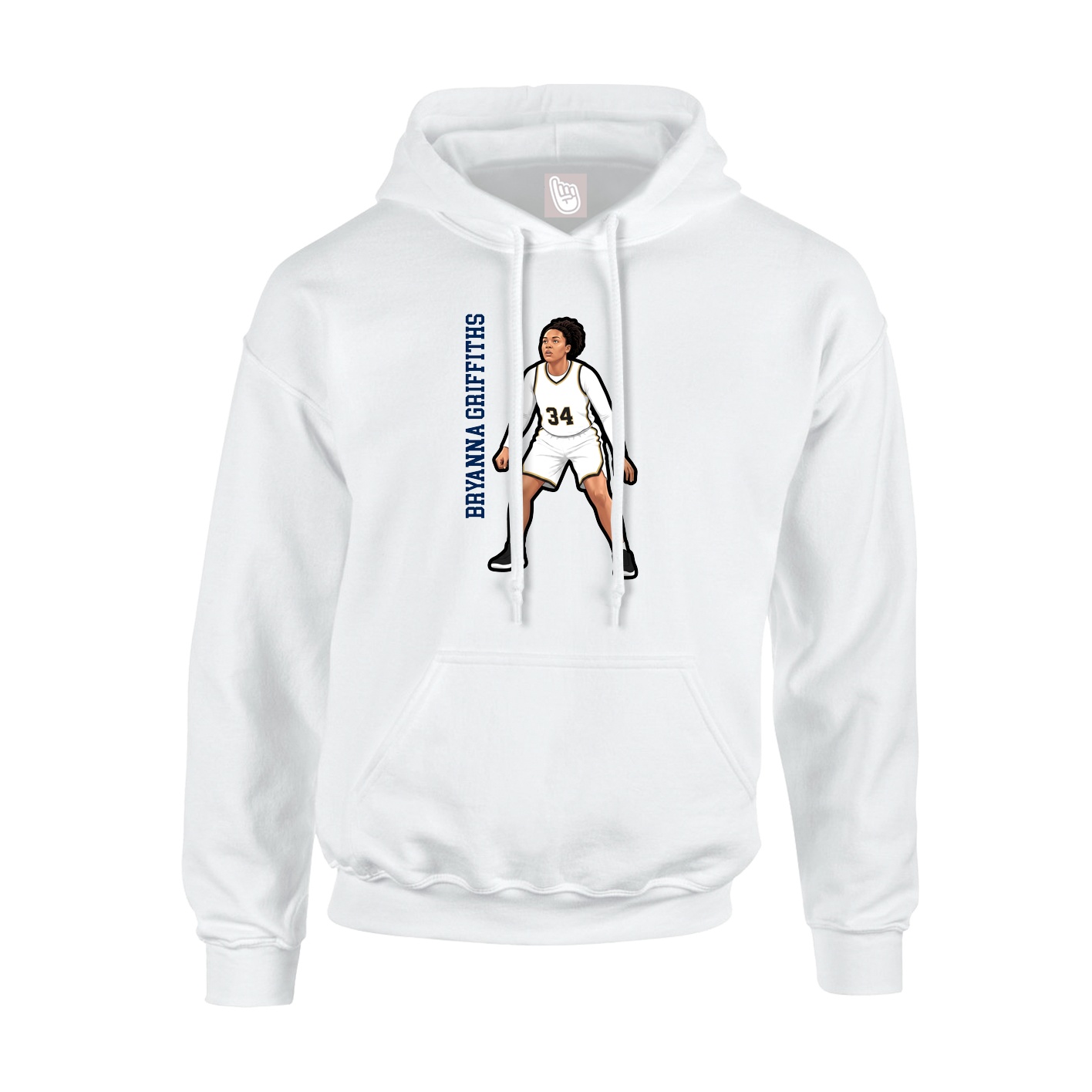 Hoodie — Name Vertical in White