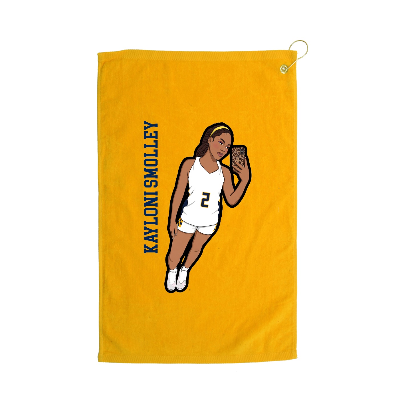 Golf Towel — Name Vertical in Gold