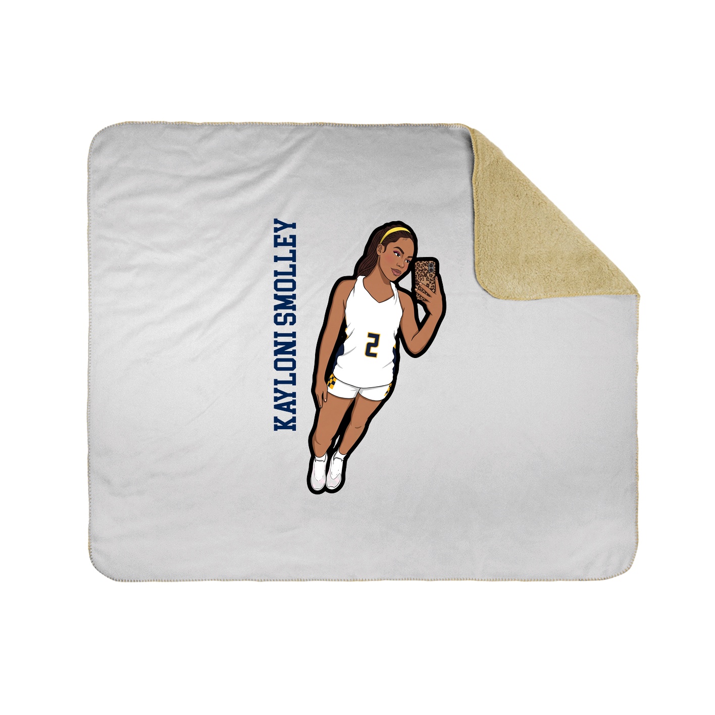 Throw Blanket — Name Vertical in White