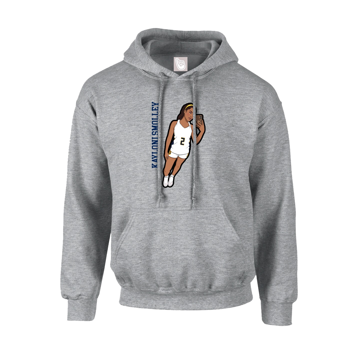 Hoodie — Name Vertical in Grey