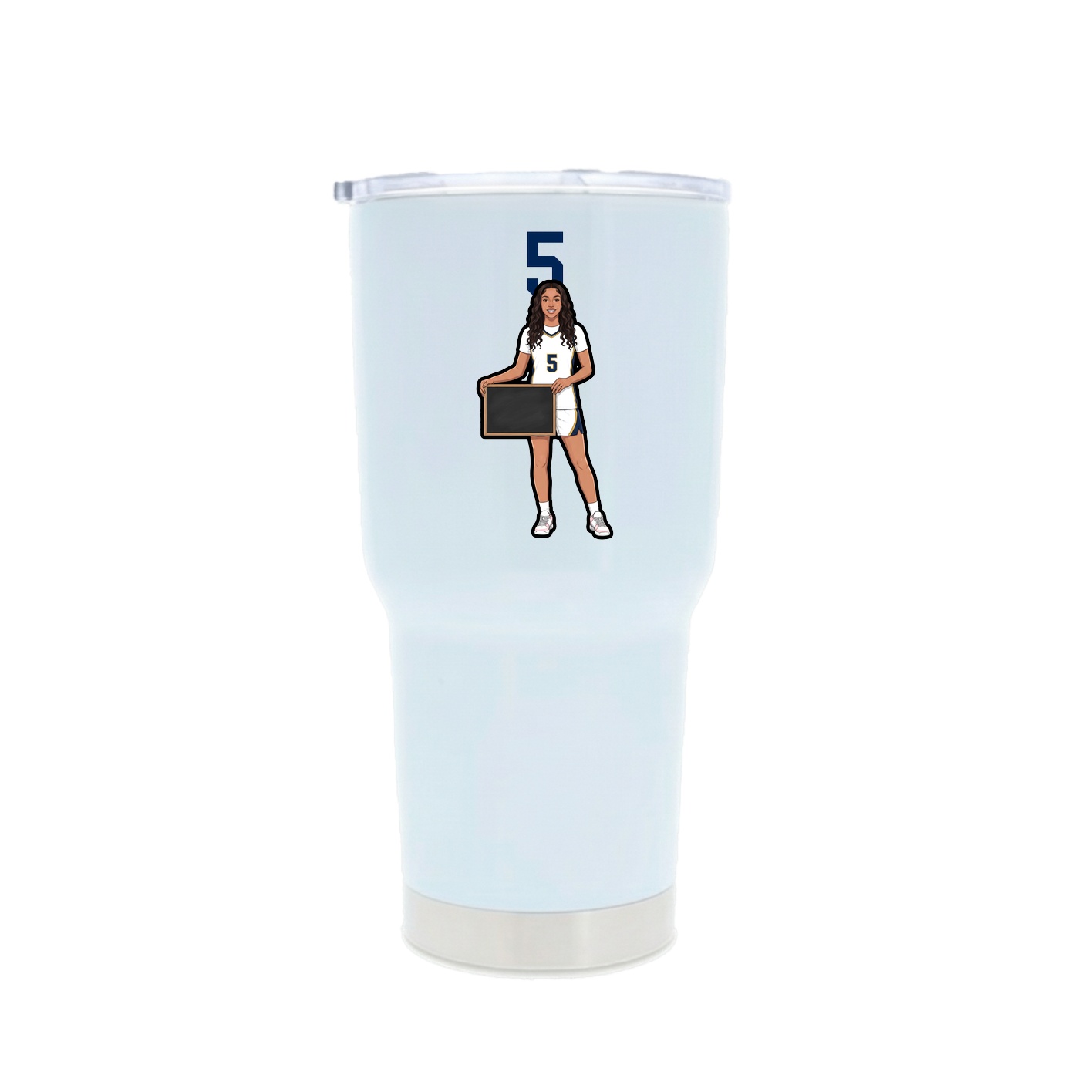 30oz Stainless Steel Tumbler — Number Top in White