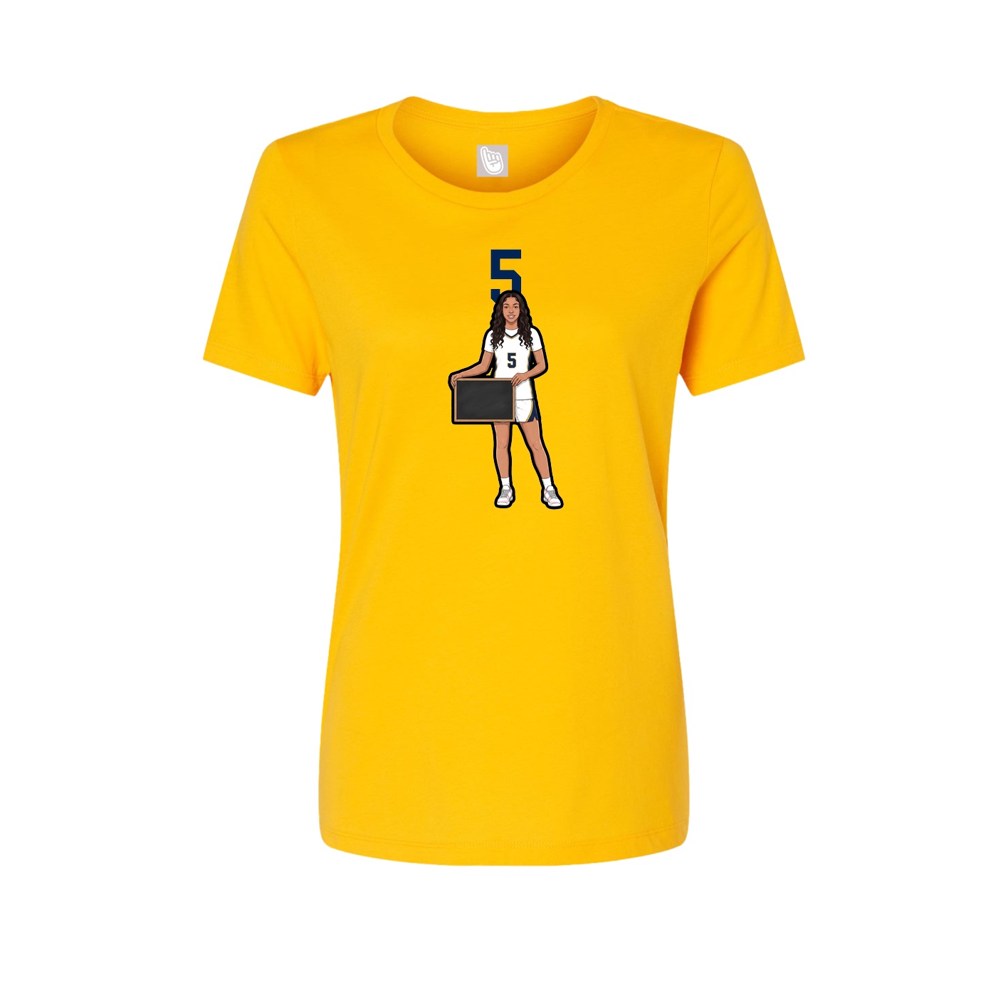 Womens Tee — Number Top in Gold