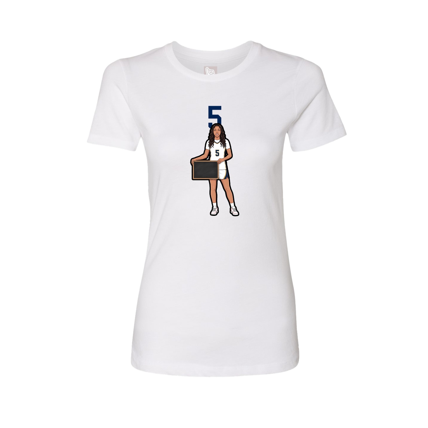 Fitted Women's Tee — Number Top in White