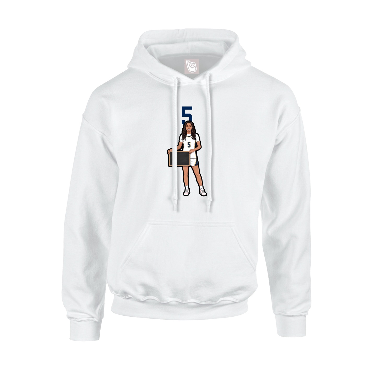 Hoodie — Number Top in White