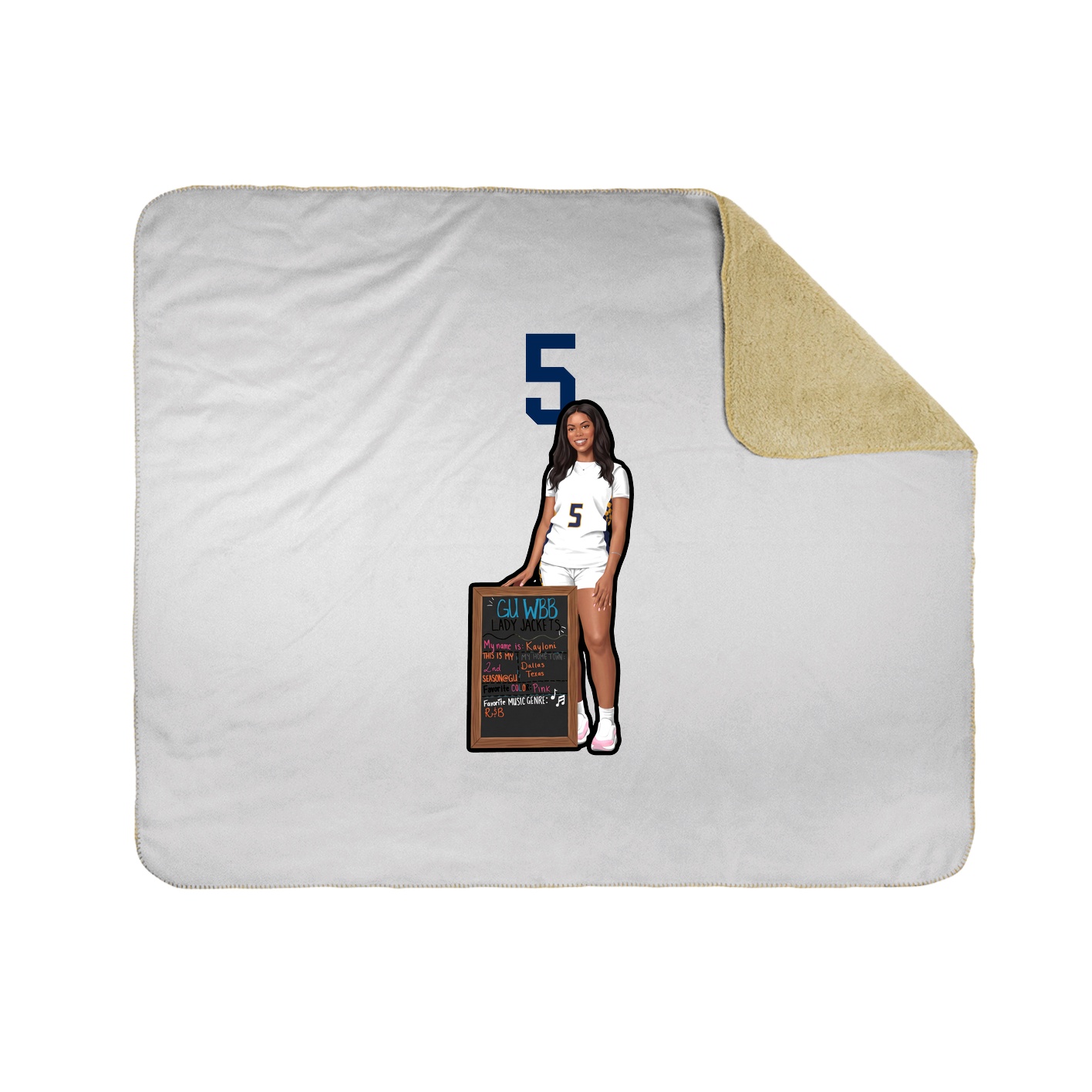 Throw Blanket — Number Top in White