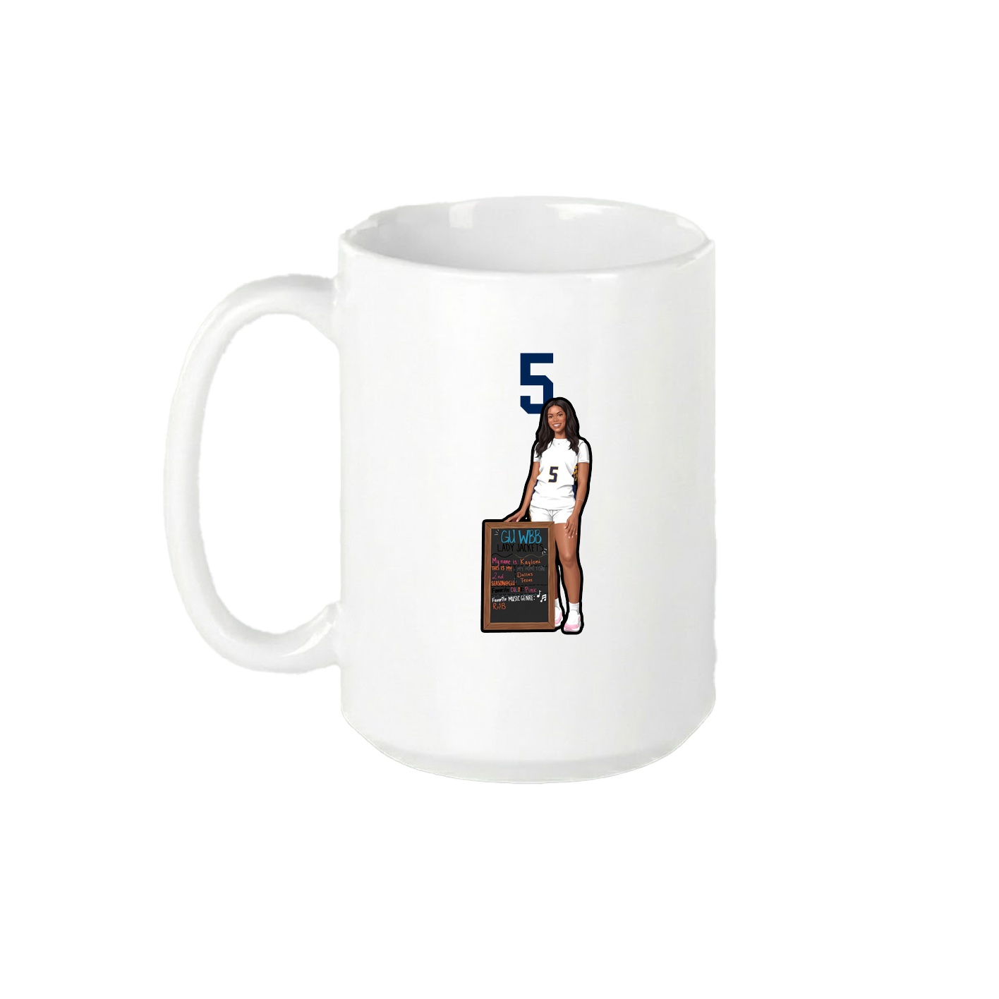 15oz Coffee Mug — Number Top in White