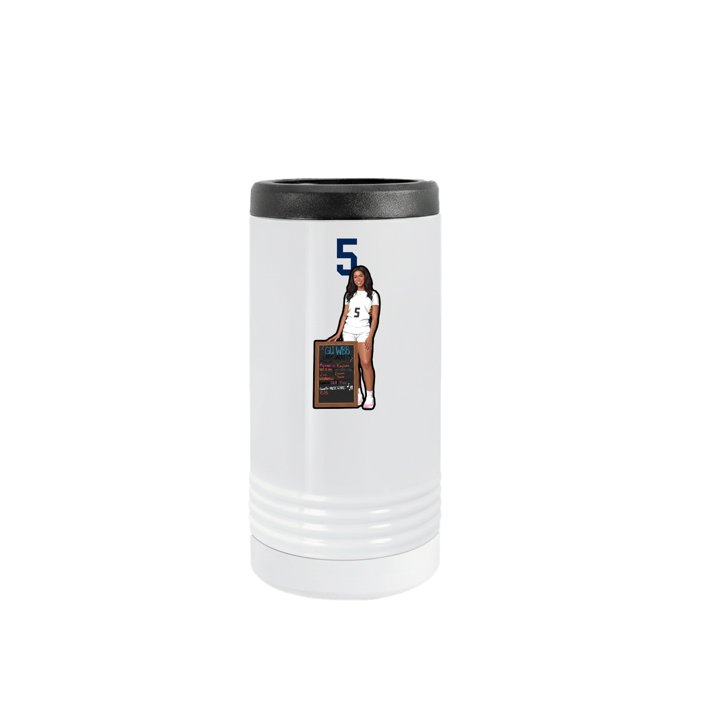 Slim Beverage Holder — Number Top in White