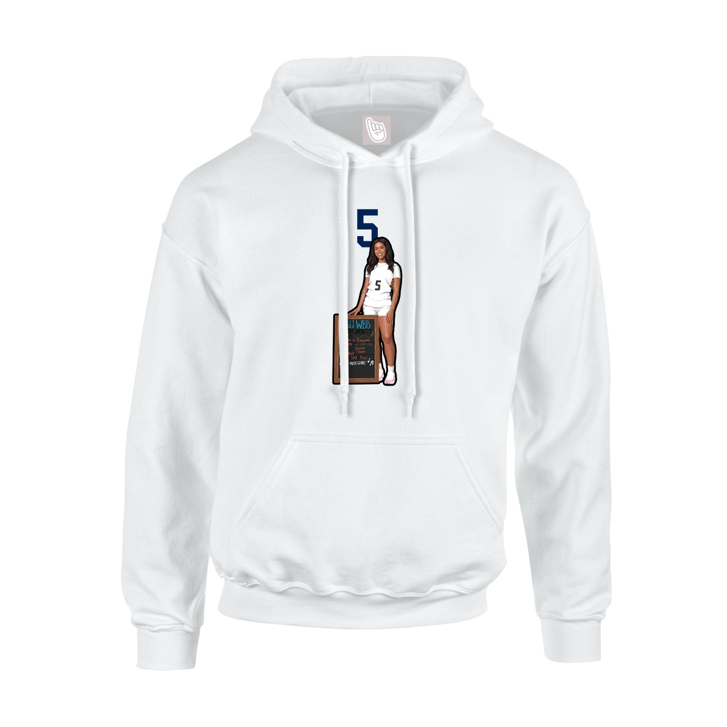 Hoodie — Number Top in White