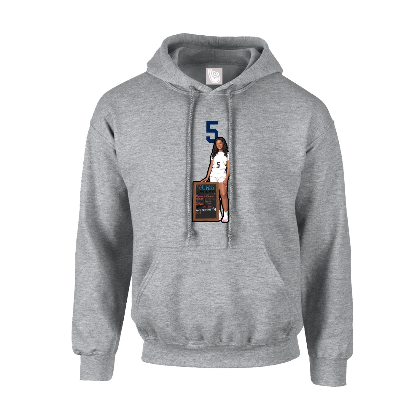 Youth Hoodie — Number Top in Grey