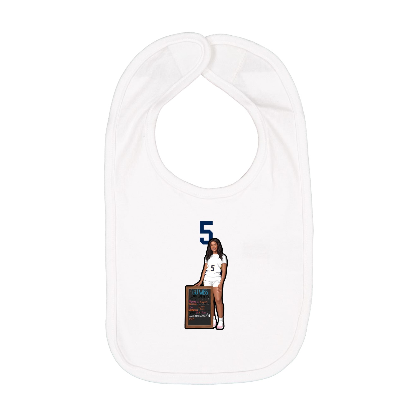 Infant Bib — Number Top in White
