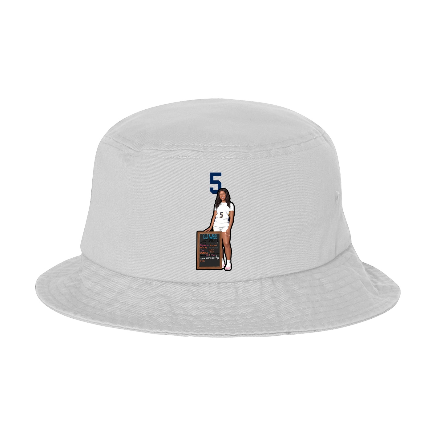 Bucket Cap — Number Top in White