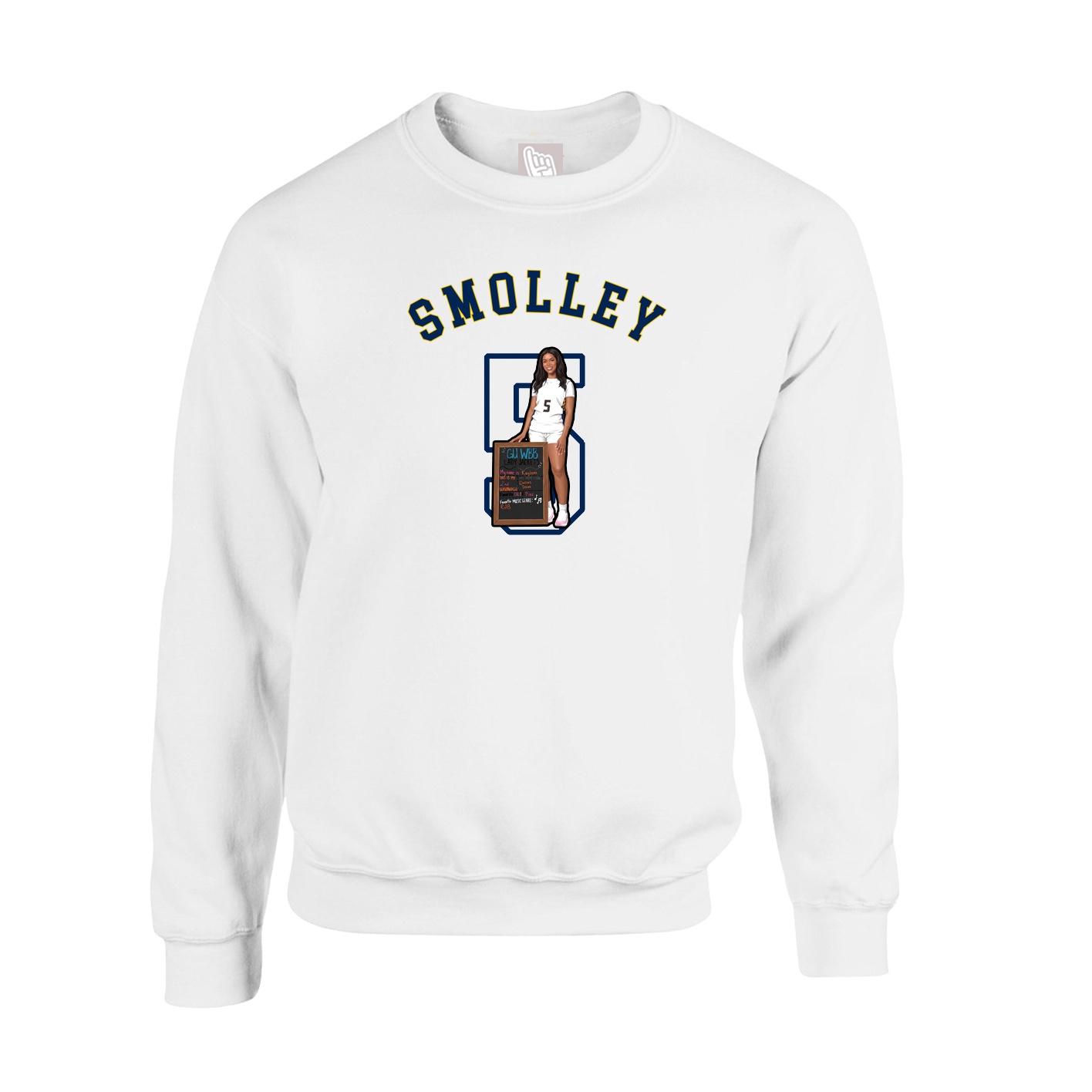 Fleece Crew — Shirsey Arch in White
