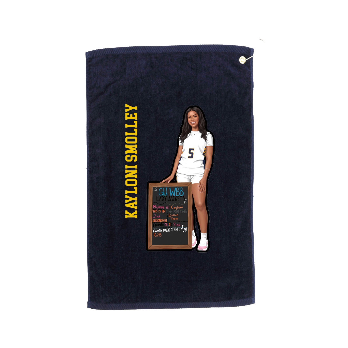 Golf Towel — Name Vertical in Navy